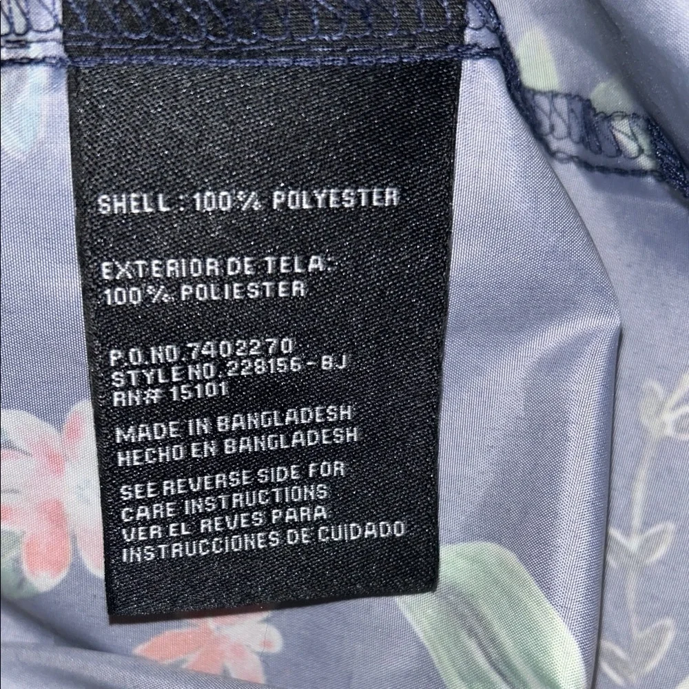 Details Navy Floral Utility Jacket with Drawstring Waist - Picture 4 of 6